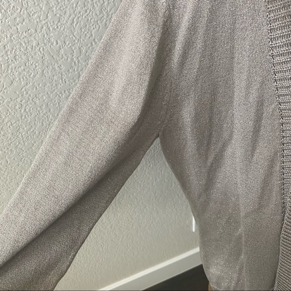 INC || taupe metallic shawl cardigan coat - Picture 4 of 9